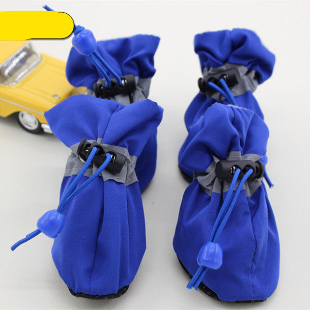 KFX-0165693 Customizable Reflective Dog Shoes for Fall/Winter - Waterproof Foot Covers with Adjustable Velcro Straps