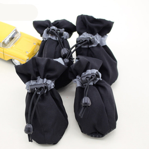 KFX-0165693 Customizable Reflective Dog Shoes for Fall/Winter - Waterproof Foot Covers with Adjustable Velcro Straps