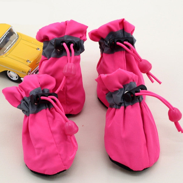 KFX-0165693 Customizable Reflective Dog Shoes for Fall/Winter - Waterproof Foot Covers with Adjustable Velcro Straps