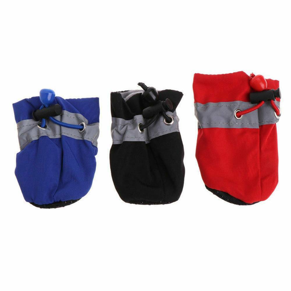 KFX-0165693 Customizable Reflective Dog Shoes for Fall/Winter - Waterproof Foot Covers with Adjustable Velcro Straps