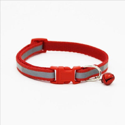 KFX-0166845 Reflective Bell Collar for Dogs and Cats - Adjustable Cloth Design, 19-32cm, 1.0cm Width