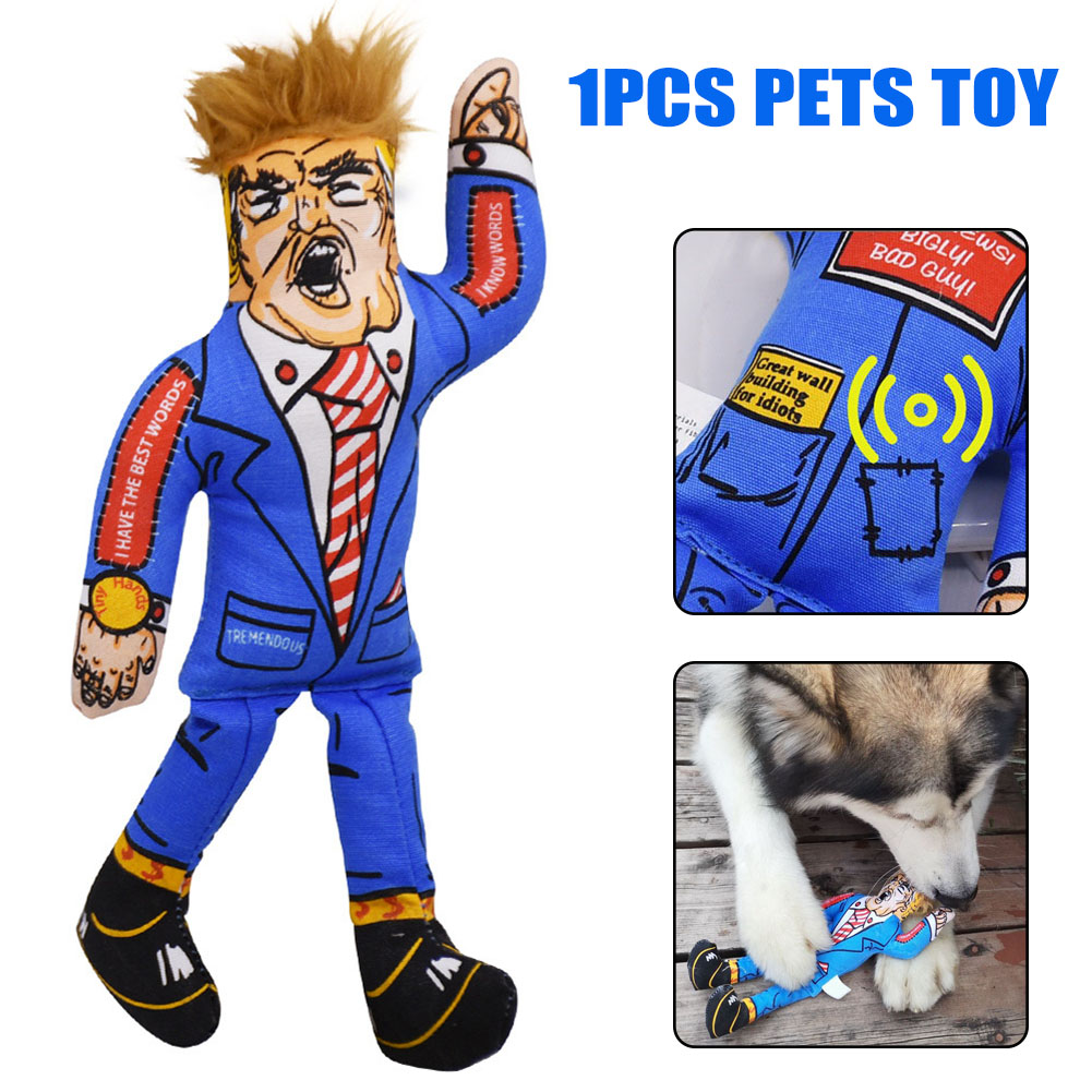 KFX-0169661 Big Trump Plush Dog Toy - Durable Canvas & Cotton Construction, 28x14x5cm