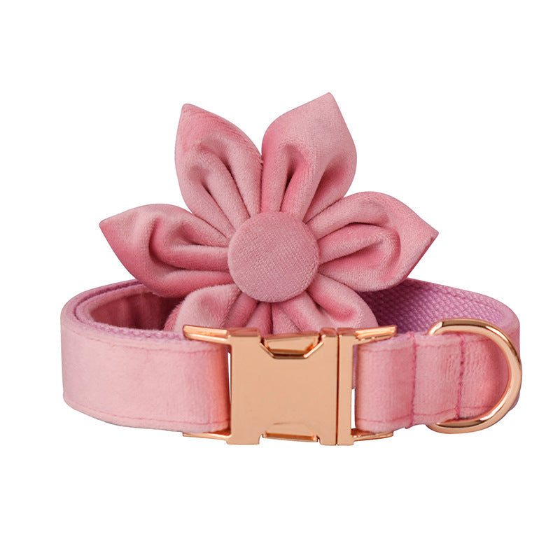 KFX-0170685 Luxurious Velvet Dog Collar with Double Microfiber Rose Gold Buckle – Available in Multiple Sizes and Options