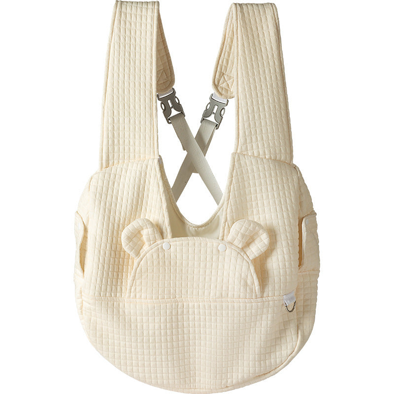 KFX-0171069 Pet Diaper Bag Soft Square Plaid Cross Chest Backpack for Dogs and Cats
