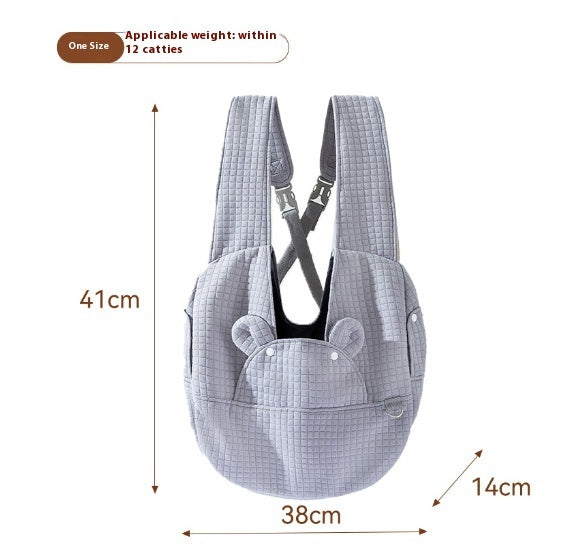 KFX-0171069 Pet Diaper Bag Soft Square Plaid Cross Chest Backpack for Dogs and Cats