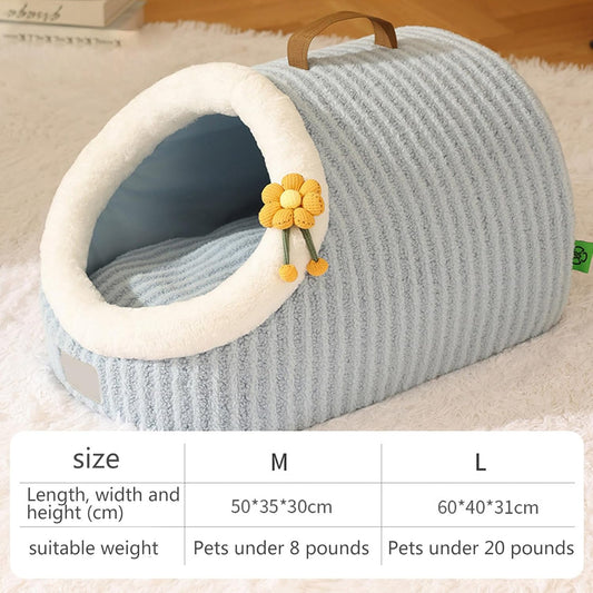 KFX-0172093 Cozy Soft Cat Bed Cave with Removable Washable Pillow for Indoor Cats