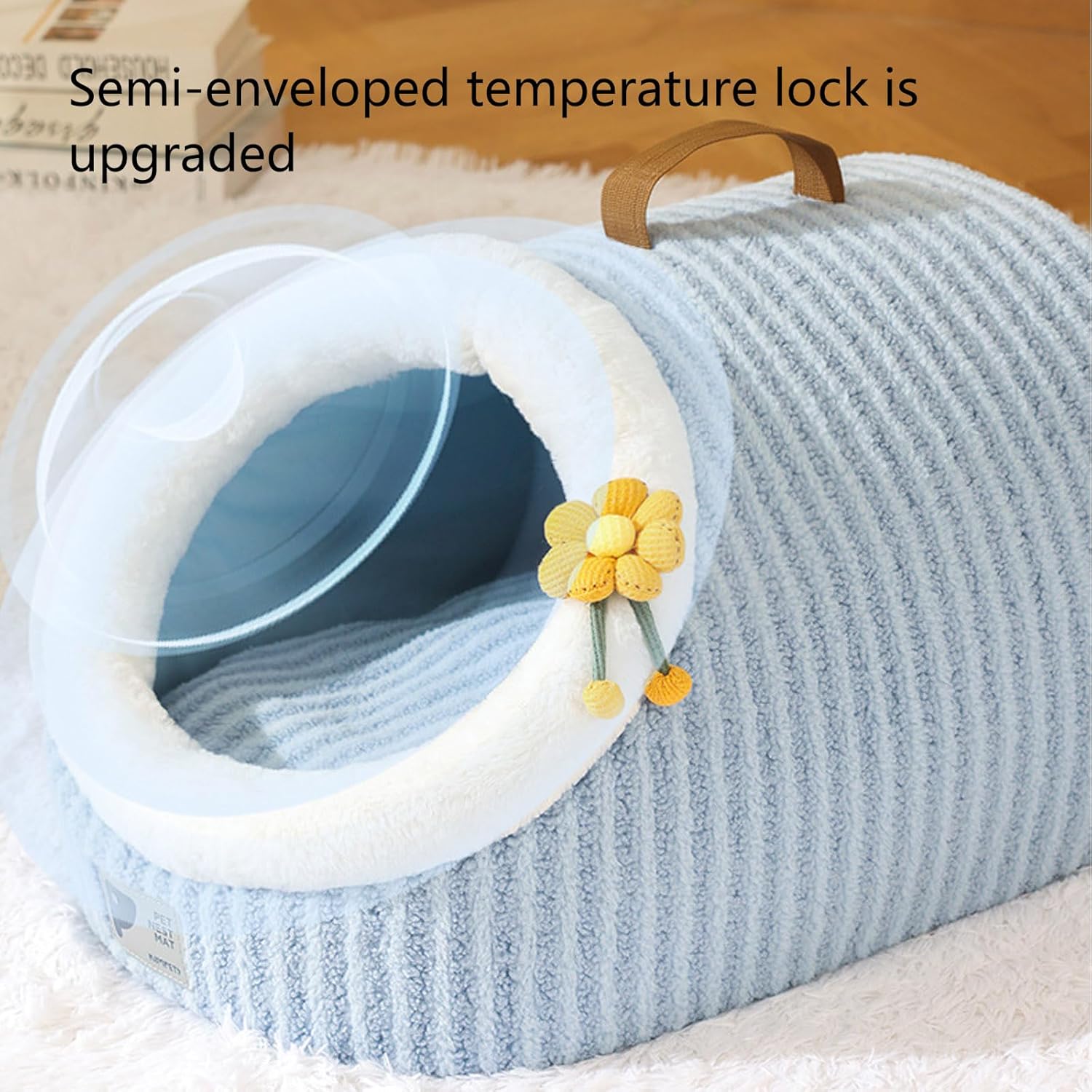 KFX-0172093 Cozy Soft Cat Bed Cave with Removable Washable Pillow for Indoor Cats