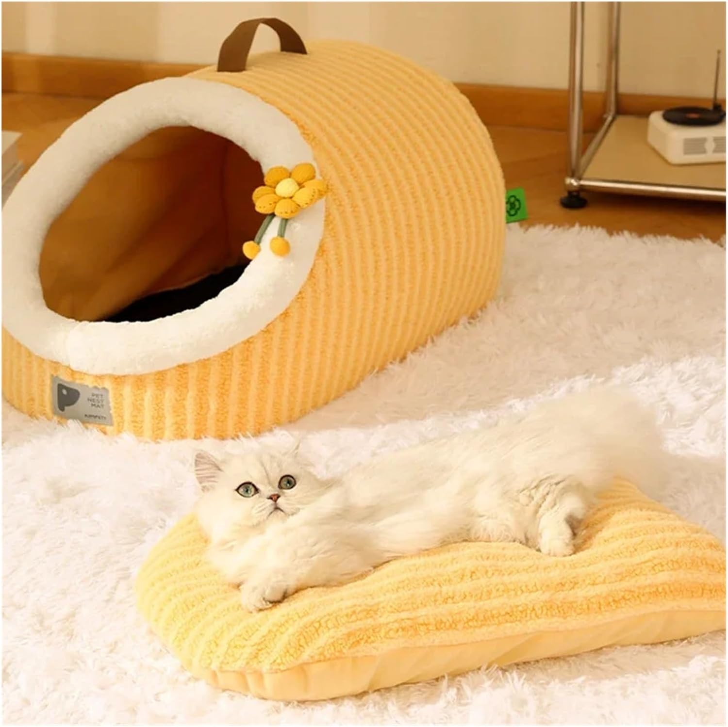 KFX-0172093 Cozy Soft Cat Bed Cave with Removable Washable Pillow for Indoor Cats