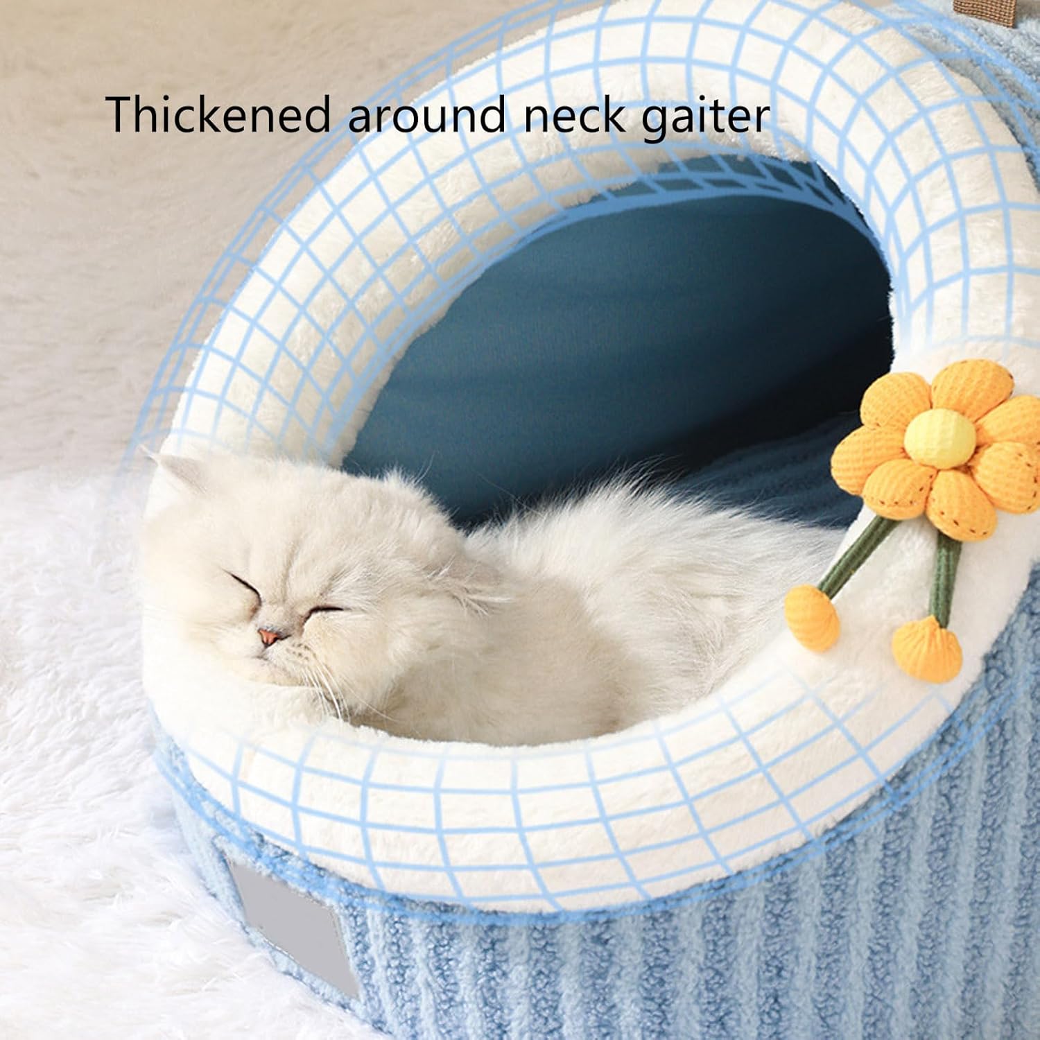 KFX-0172093 Cozy Soft Cat Bed Cave with Removable Washable Pillow for Indoor Cats