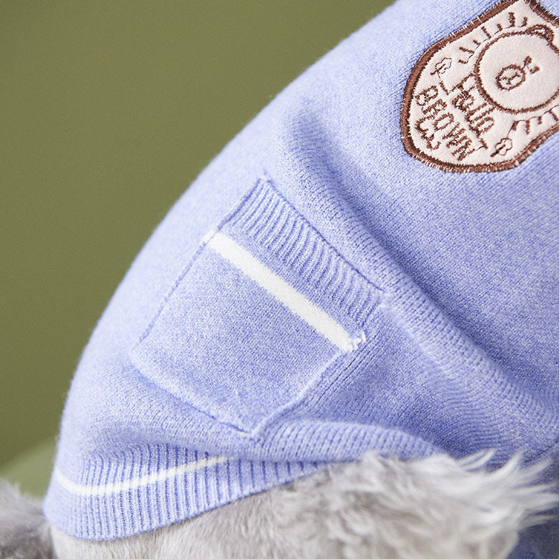 KFX-0172605 Casual Knit Two-Piece Sweater for Small Dogs, Soft Wool Outfit for Pomeranians