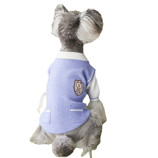 KFX-0172605 Casual Knit Two-Piece Sweater for Small Dogs, Soft Wool Outfit for Pomeranians
