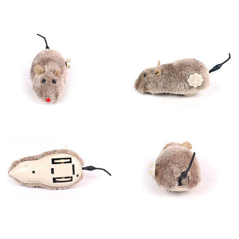 KFX-0175421 Plush Clockwork Mouse Toy for Cats and Dogs – Interactive Plush Playing Companion