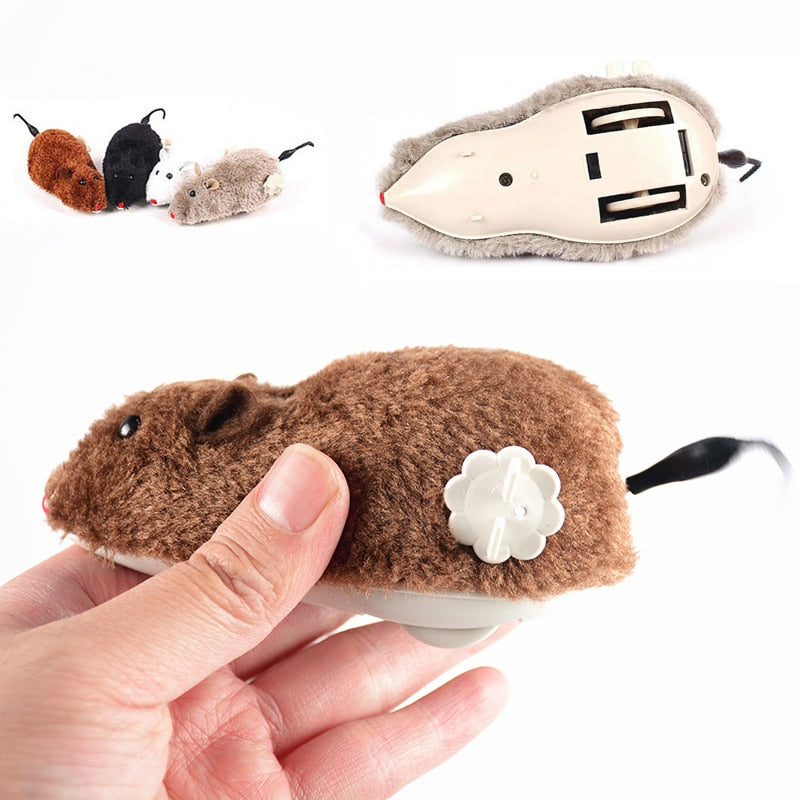 KFX-0175421 Plush Clockwork Mouse Toy for Cats and Dogs – Interactive Plush Playing Companion