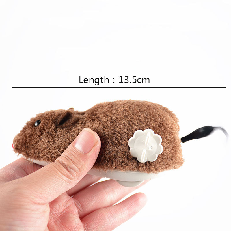 KFX-0175421 Plush Clockwork Mouse Toy for Cats and Dogs – Interactive Plush Playing Companion