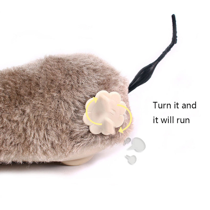 KFX-0175421 Plush Clockwork Mouse Toy for Cats and Dogs – Interactive Plush Playing Companion