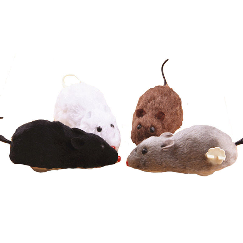 KFX-0175421 Plush Clockwork Mouse Toy for Cats and Dogs – Interactive Plush Playing Companion
