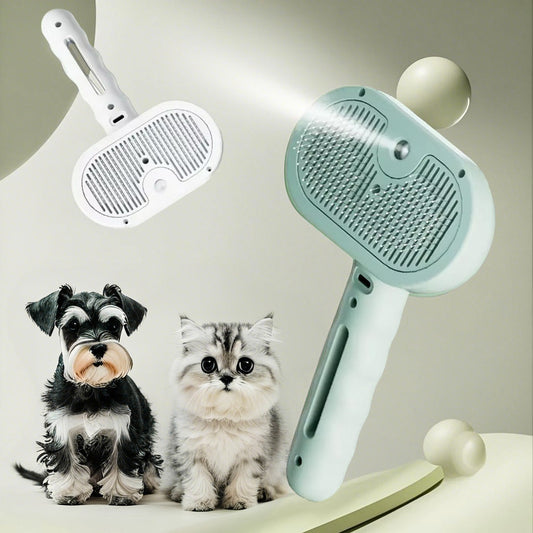 KFX-0176189 Pet Hair Remover Comb with Water Mist Spray for Cats and Dogs - Dematting Grooming Tool