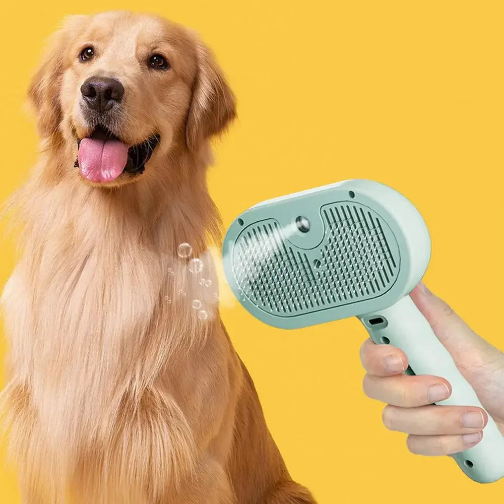 KFX-0176189 Pet Hair Remover Comb with Water Mist Spray for Cats and Dogs - Dematting Grooming Tool
