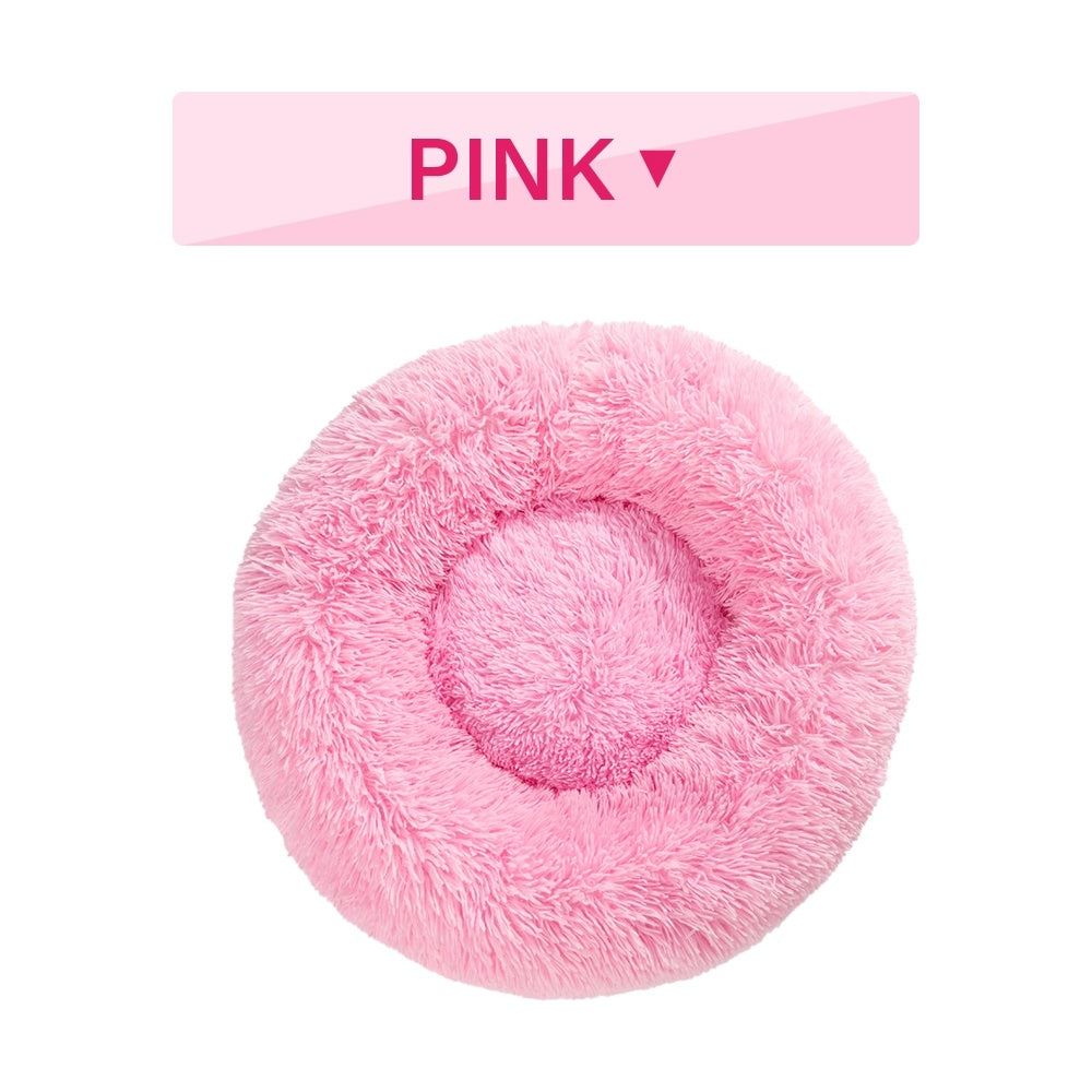 KFX-0177853 Fluffy Donut Dog Bed – Soft Plush Pet Cushion for Cats and Dogs in Multiple Sizes