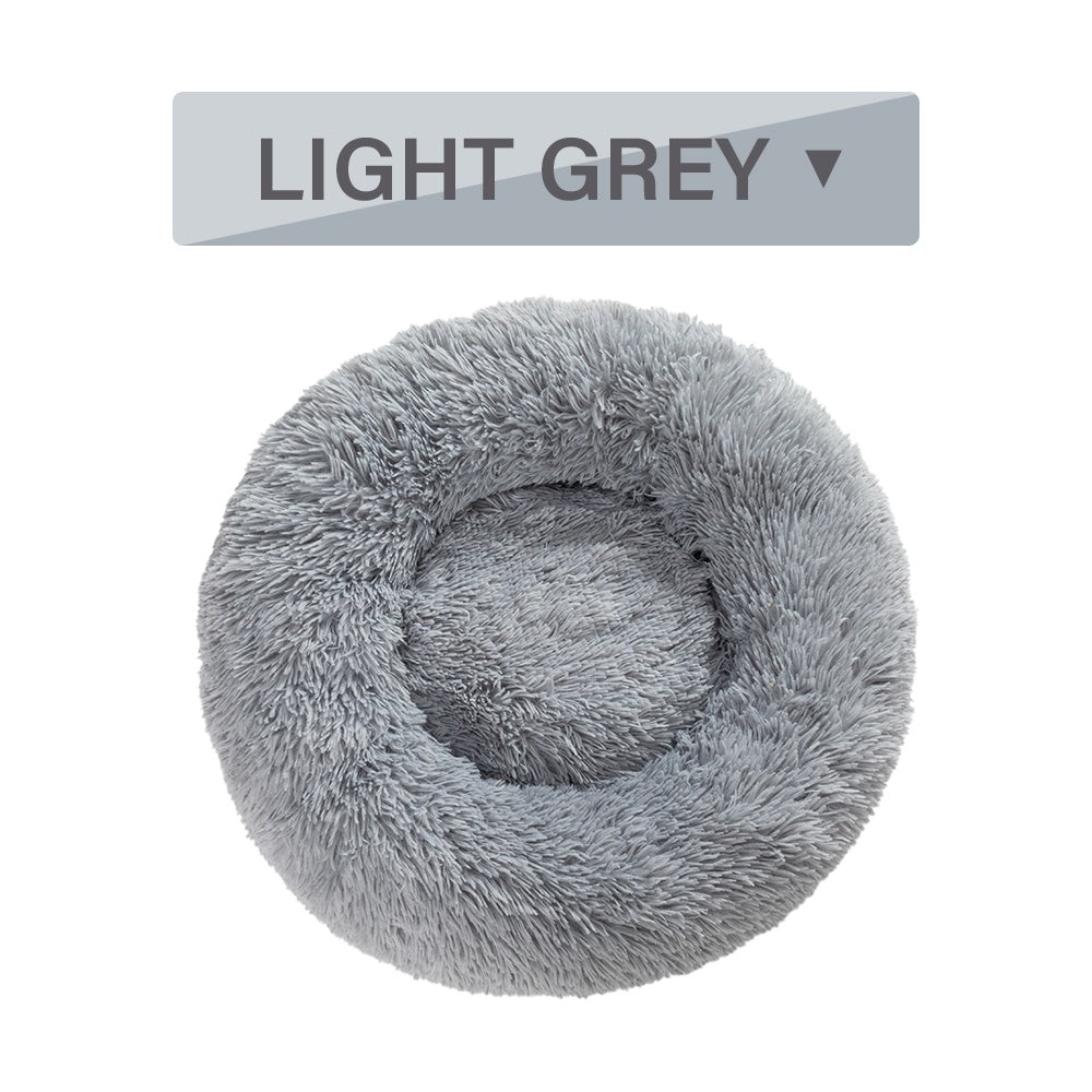 KFX-0177853 Fluffy Donut Dog Bed – Soft Plush Pet Cushion for Cats and Dogs in Multiple Sizes