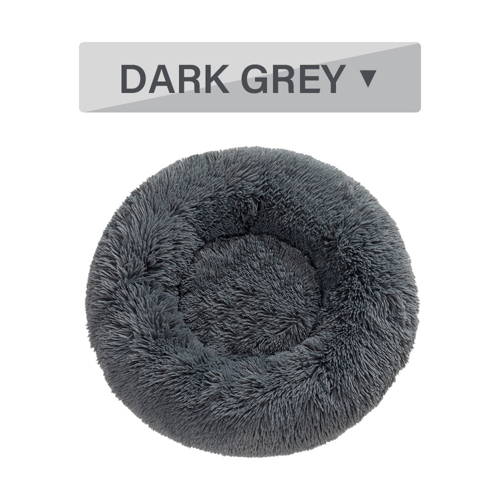 KFX-0177853 Fluffy Donut Dog Bed – Soft Plush Pet Cushion for Cats and Dogs in Multiple Sizes