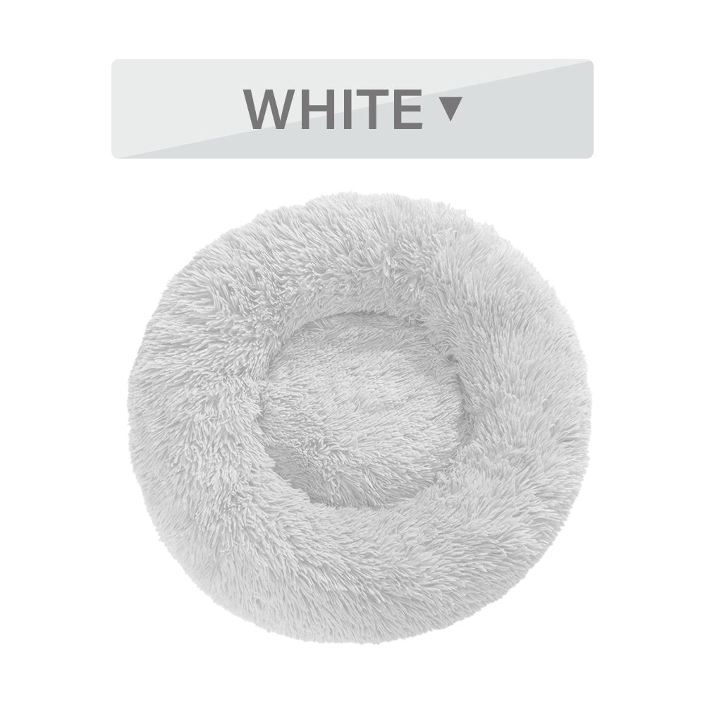 KFX-0177853 Fluffy Donut Dog Bed – Soft Plush Pet Cushion for Cats and Dogs in Multiple Sizes