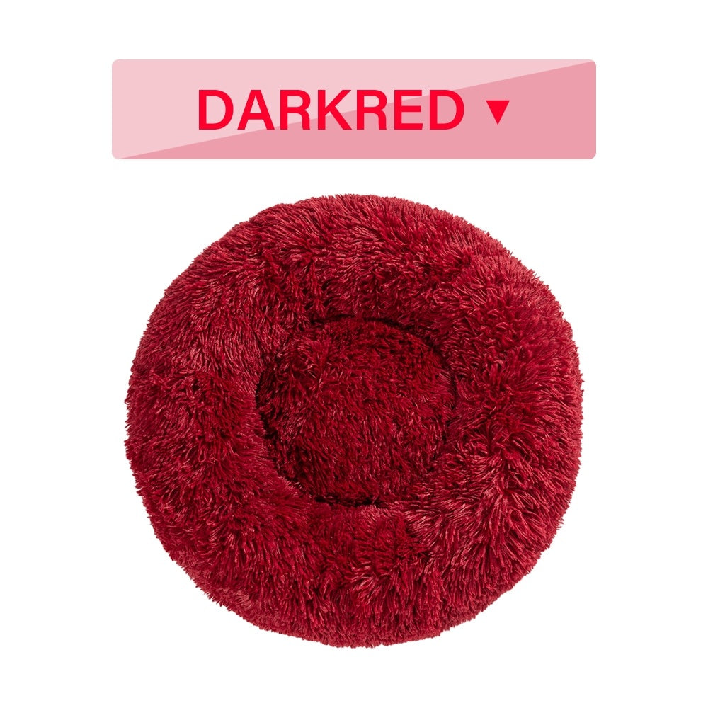 KFX-0177853 Fluffy Donut Dog Bed – Soft Plush Pet Cushion for Cats and Dogs in Multiple Sizes
