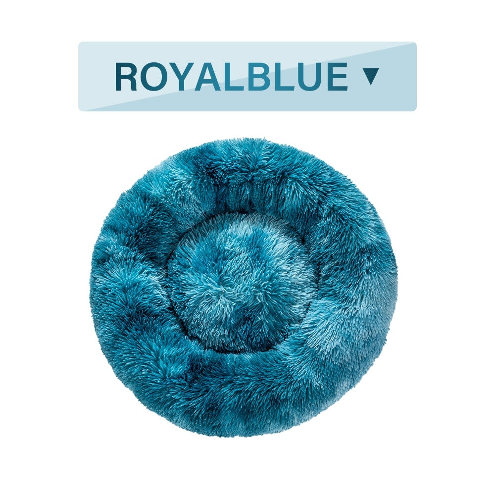 KFX-0177853 Fluffy Donut Dog Bed – Soft Plush Pet Cushion for Cats and Dogs in Multiple Sizes
