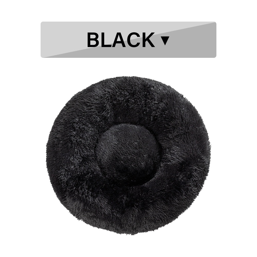 KFX-0177853 Fluffy Donut Dog Bed – Soft Plush Pet Cushion for Cats and Dogs in Multiple Sizes