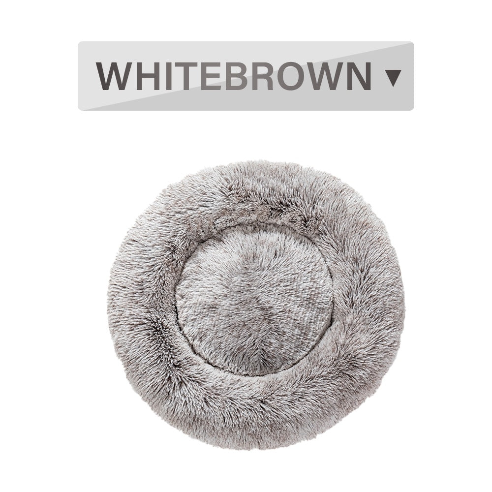 KFX-0177853 Fluffy Donut Dog Bed – Soft Plush Pet Cushion for Cats and Dogs in Multiple Sizes