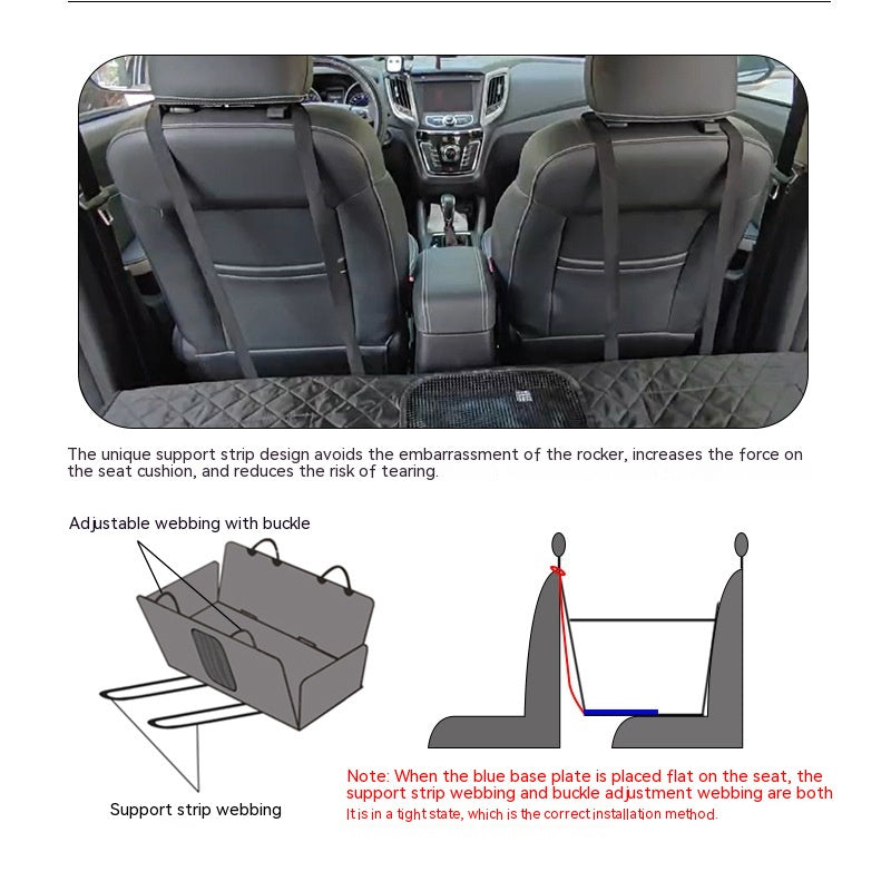 KFX-0182589 Waterproof 600D Oxford Cloth Car Pet Mat - Lengthened, Load-Bearing, Small Grid Design, 137x164cm