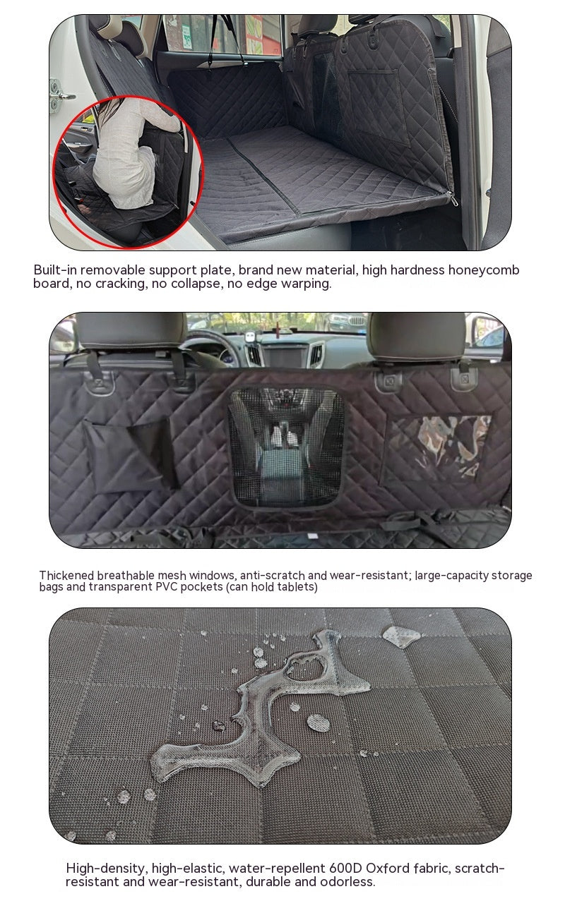KFX-0182589 Waterproof 600D Oxford Cloth Car Pet Mat - Lengthened, Load-Bearing, Small Grid Design, 137x164cm