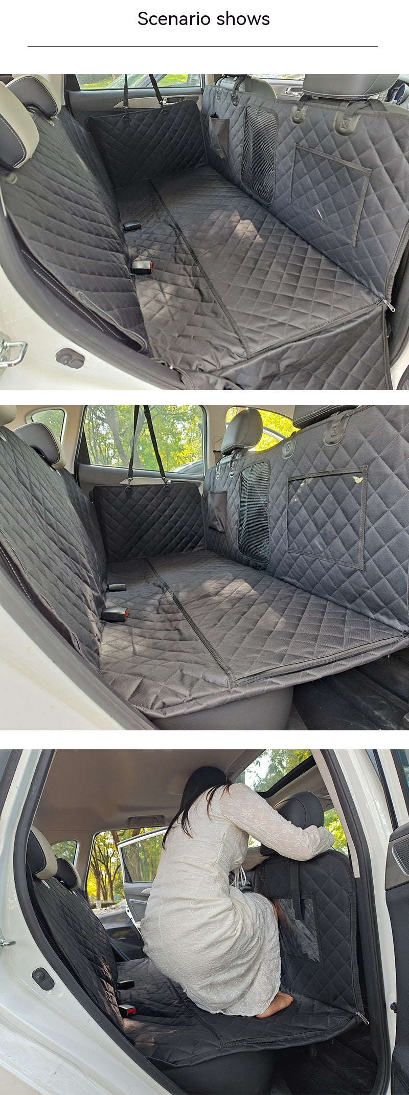 KFX-0182589 Waterproof 600D Oxford Cloth Car Pet Mat - Lengthened, Load-Bearing, Small Grid Design, 137x164cm