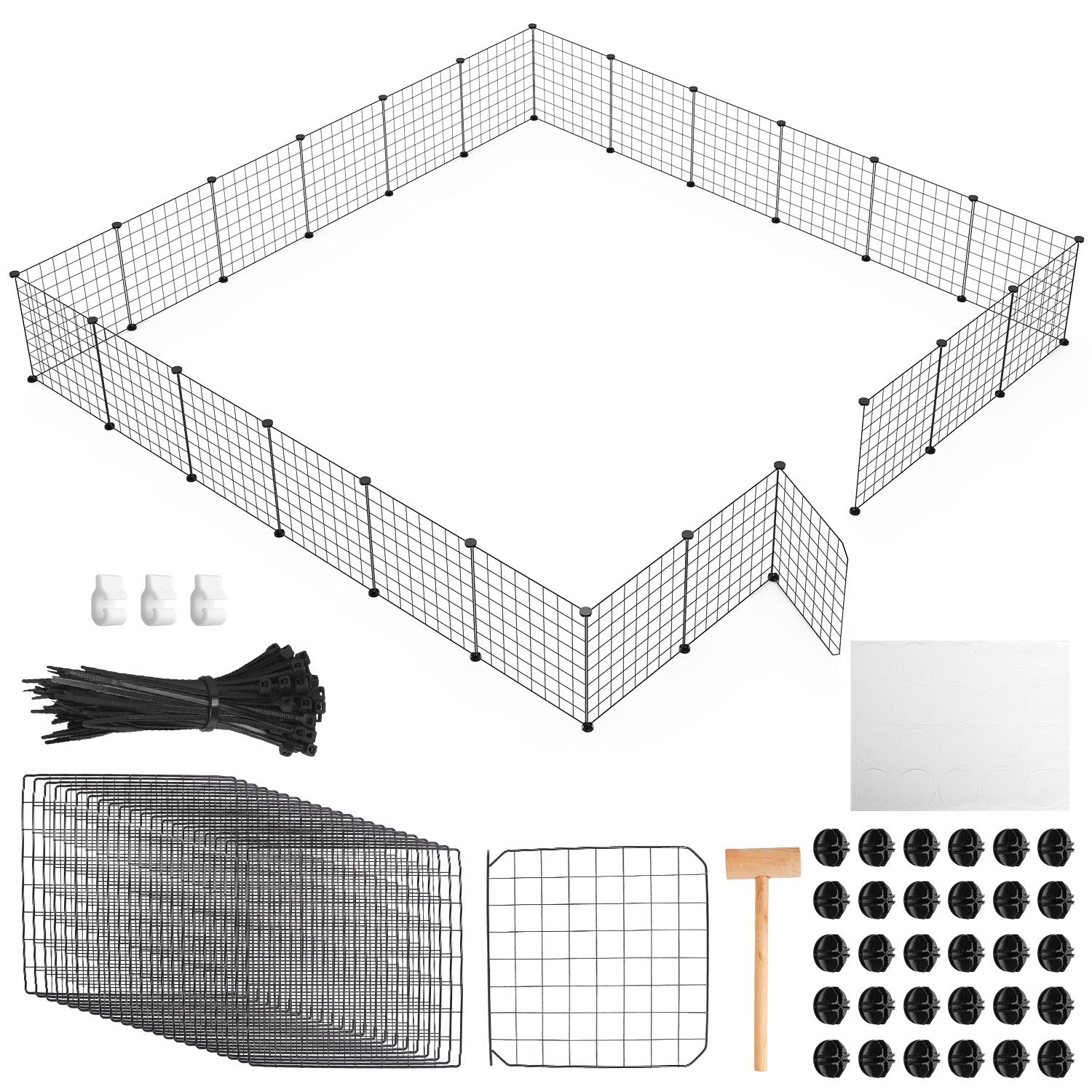 KFX-0183997 Durable Metal Animal Playpen with Door for Small to Medium Pets - Indoor & Outdoor Use, Easy Setup, Rustproof Design