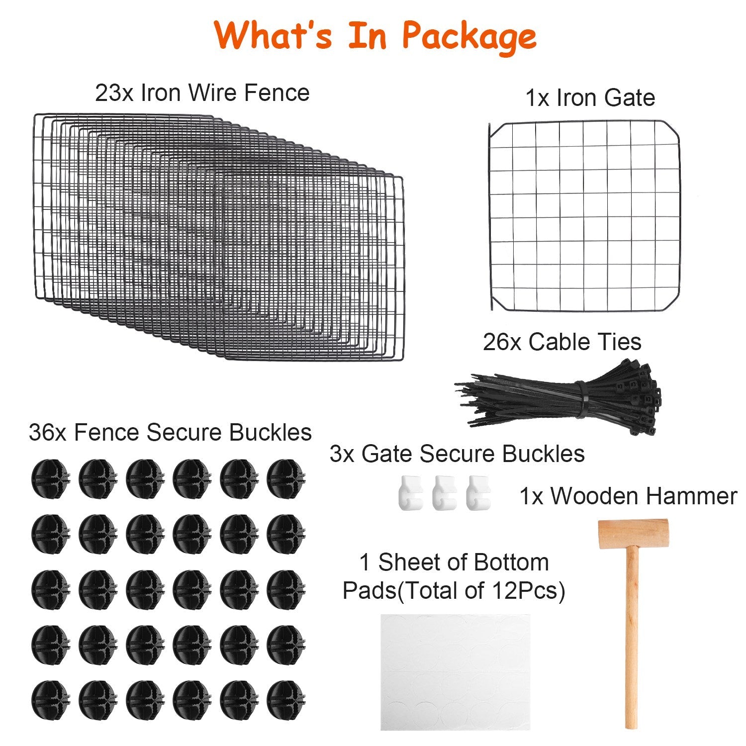 KFX-0183997 Durable Metal Animal Playpen with Door for Small to Medium Pets - Indoor & Outdoor Use, Easy Setup, Rustproof Design