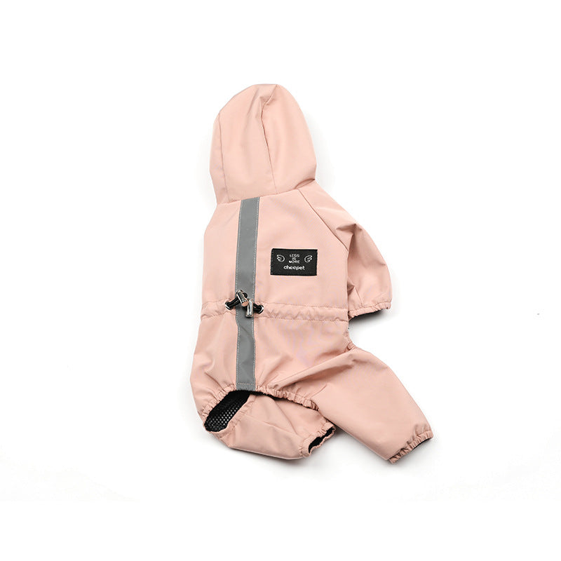 KFX-0190269 Waterproof Hooded Raincoat for Dogs and Cats - Four Seasons Reflective Design, Multiple Sizes Available