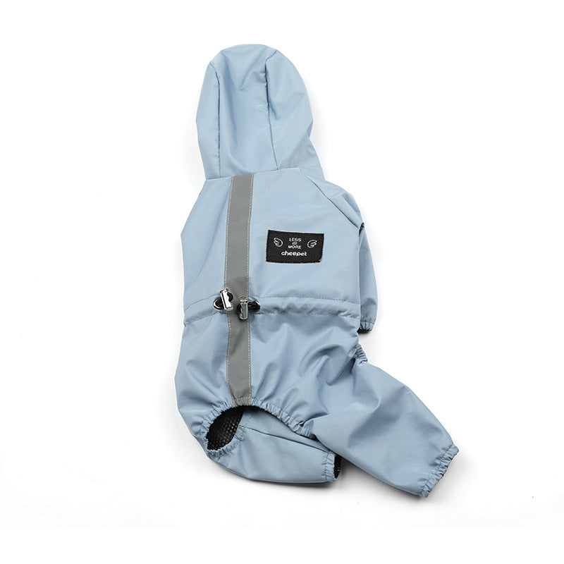 KFX-0190269 Waterproof Hooded Raincoat for Dogs and Cats - Four Seasons Reflective Design, Multiple Sizes Available