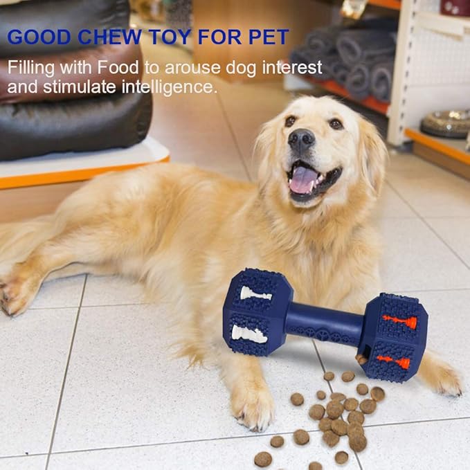 KFX-0193341 Durable Non-Toxic Dog Chew Toy with Treat Hollow Ends - Dental Toy for Medium & Large Aggressive Chewers