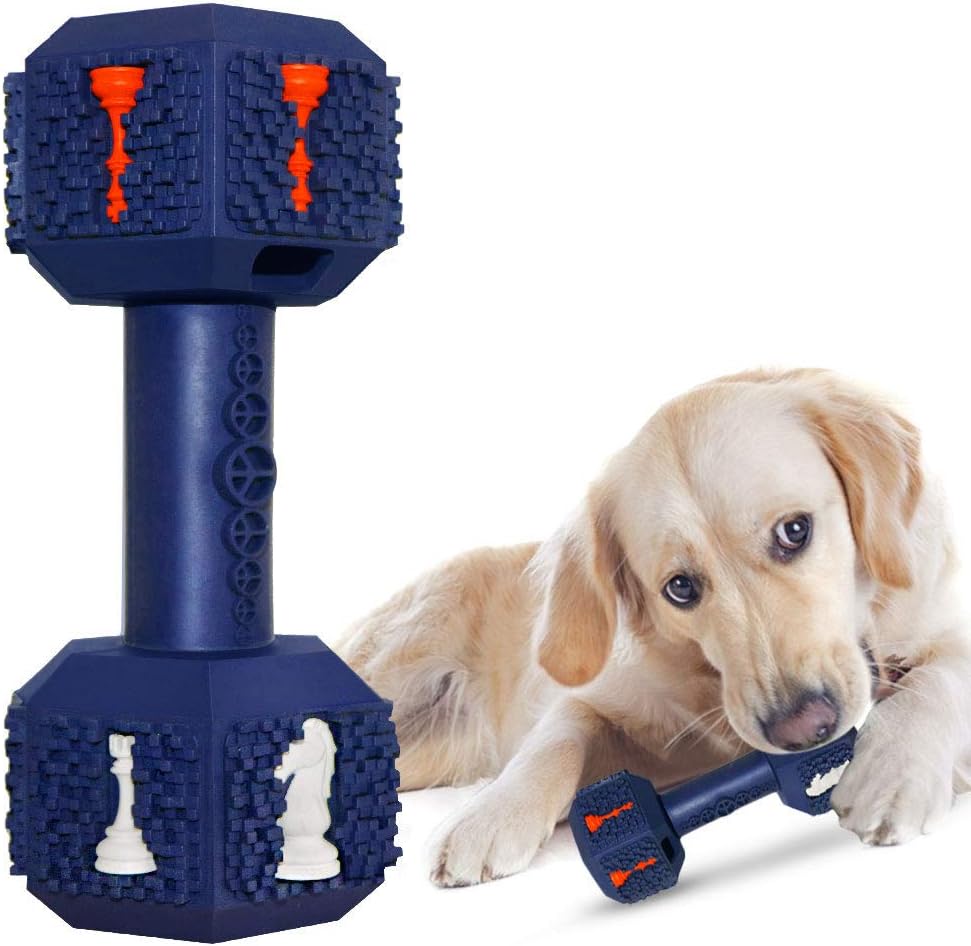 KFX-0193341 Durable Non-Toxic Dog Chew Toy with Treat Hollow Ends - Dental Toy for Medium & Large Aggressive Chewers