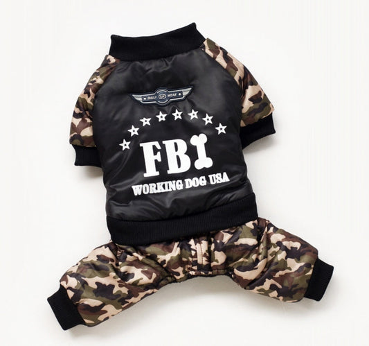 KFX-0196285 Camouflage Cotton Four-Pot Coat for Pets - Warm and Stylish Winter Apparel
