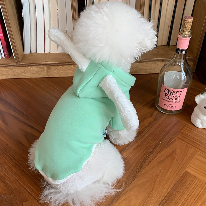 KFX-0196925 Thin Teddy Bear Matcha Dog Sweater - Available in Green, Beige, Pink, Sizes XS to XXL