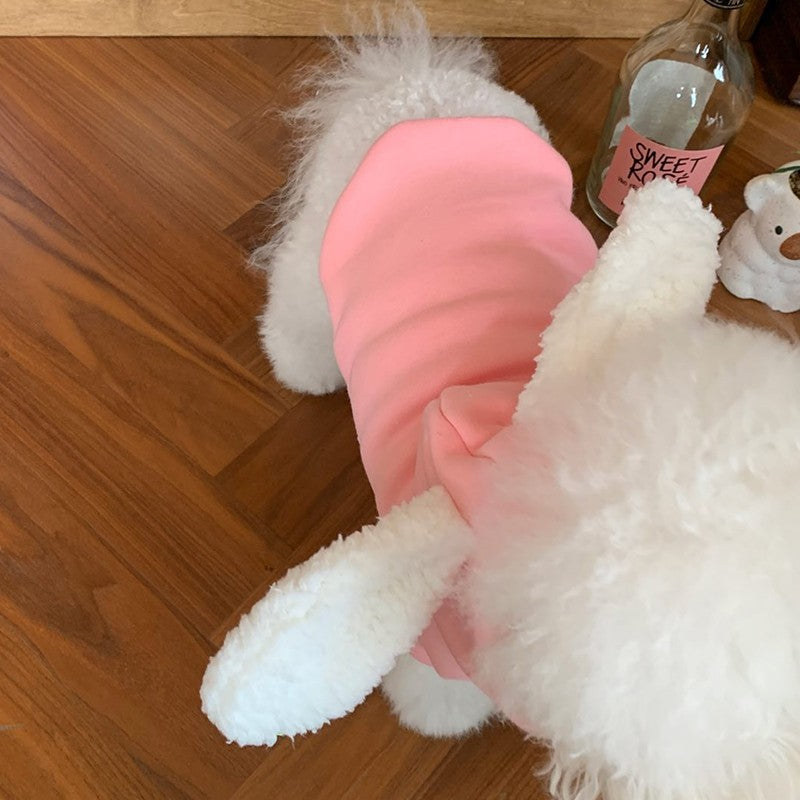 KFX-0196925 Thin Teddy Bear Matcha Dog Sweater - Available in Green, Beige, Pink, Sizes XS to XXL