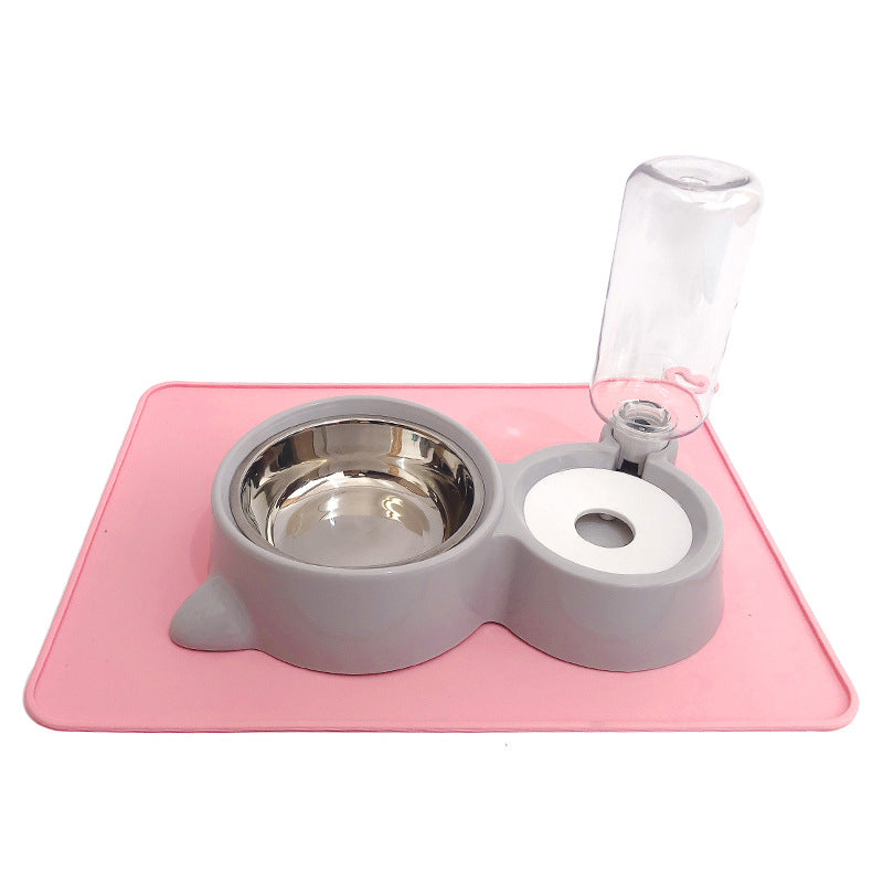 KFX-0197821 Automatic Double Bowl Water Dispenser for Cats and Dogs - 500ml Capacity, Stainless Steel & Durable Materials