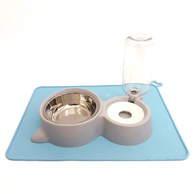 KFX-0197821 Automatic Double Bowl Water Dispenser for Cats and Dogs - 500ml Capacity, Stainless Steel & Durable Materials