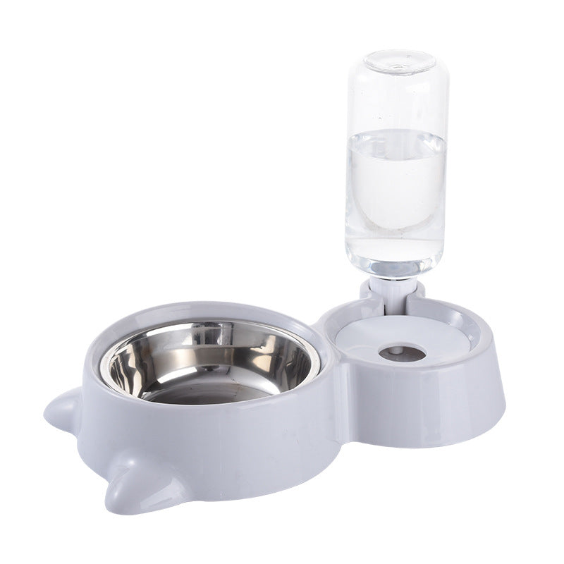 KFX-0197821 Automatic Double Bowl Water Dispenser for Cats and Dogs - 500ml Capacity, Stainless Steel & Durable Materials