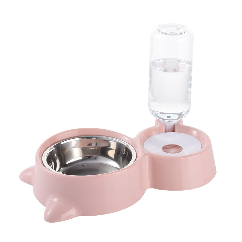 KFX-0197821 Automatic Double Bowl Water Dispenser for Cats and Dogs - 500ml Capacity, Stainless Steel & Durable Materials