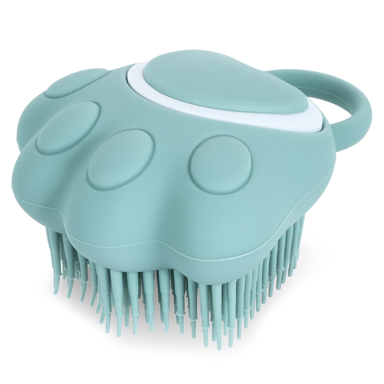 KFX-0199101 Soft Silicone Pet Grooming Brush with Shampoo Dispenser for Dogs and Cats