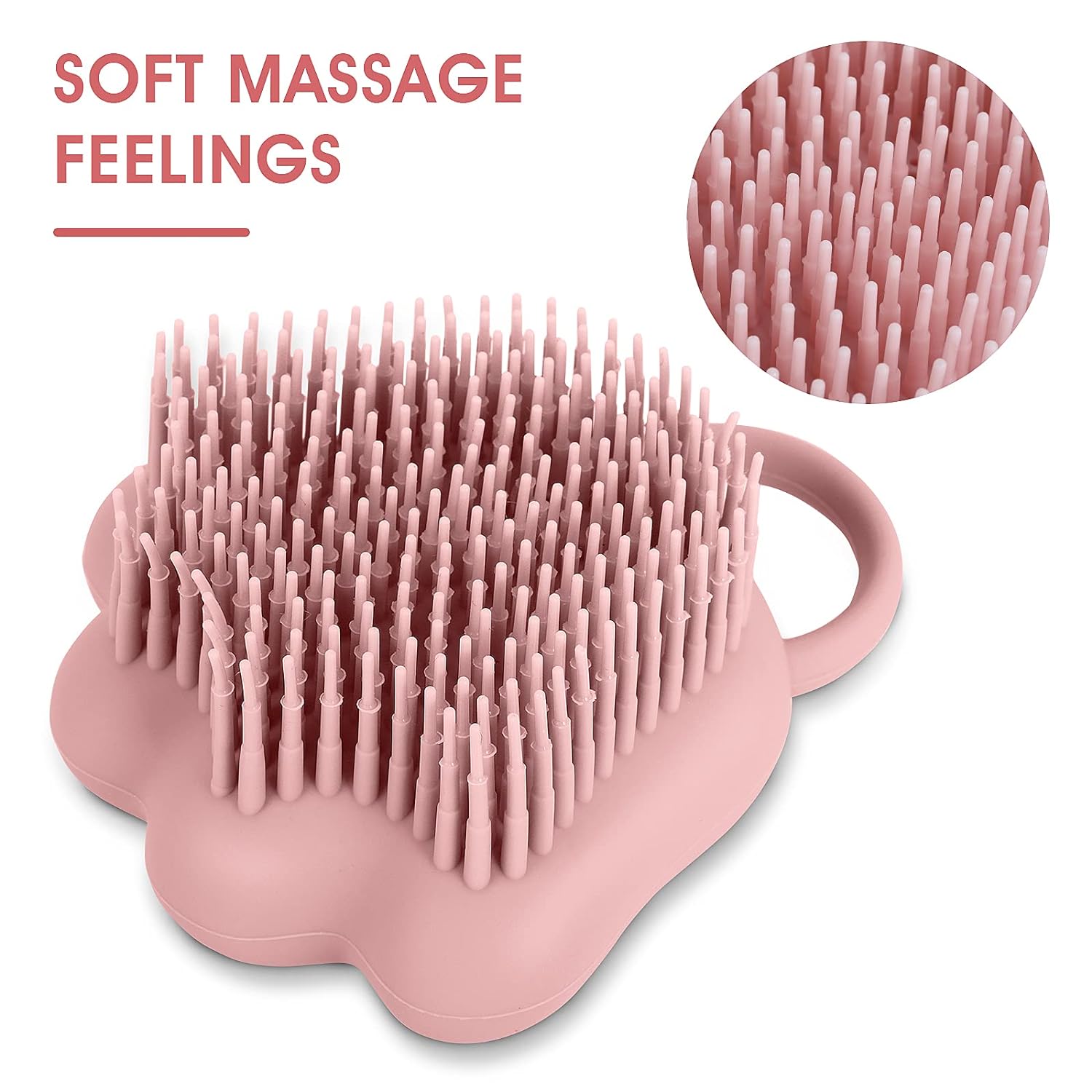 KFX-0199101 Soft Silicone Pet Grooming Brush with Shampoo Dispenser for Dogs and Cats