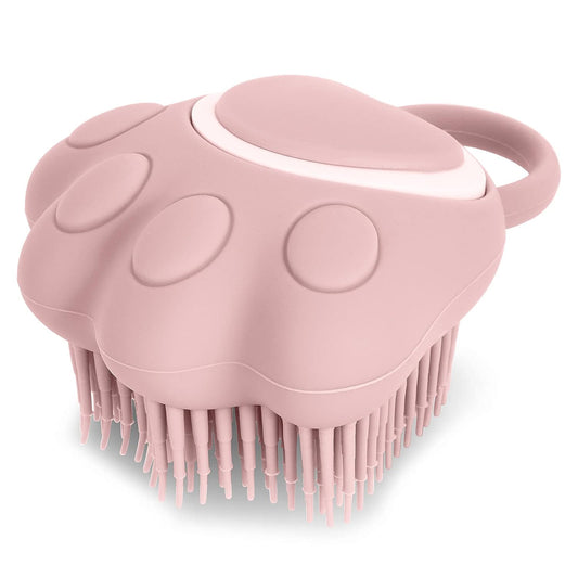 KFX-0199101 Soft Silicone Pet Grooming Brush with Shampoo Dispenser for Dogs and Cats