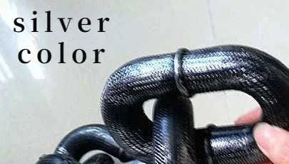 KFX-0199613 Haunted House Simulation Iron Chain Prop in Gold, Silver, and Black - Realistic Plastic Design, 1 Large and 1 Medium Chain